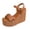 Brown, variant on Women's Platform Wedge Sandals 2026 Fashionable Casual Leather Open Toe Espadrilles Chunky High Heels Dressy Summer Shoes with Adjustable Ankle Strap Brown Size 6