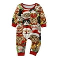thumbnail image 2 of Ugly Christmas Sweater Crewneck Long Sleeve Knitted Cat Santa Clause Print Sweater Family Christmas Pajamas Matching Set for Couples Men Women, 2 of 4