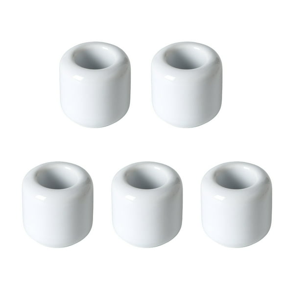 FEAMOS 5PCS White Ceramic Candle Holders for Small Taper Candle, Smooth Candleholders Candle Base