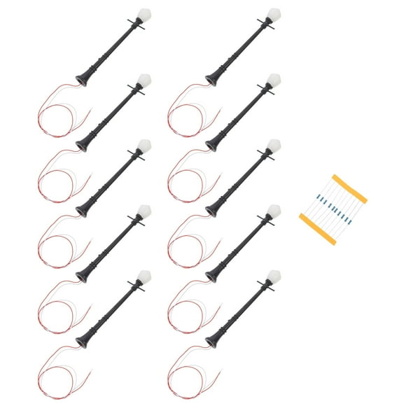 10pcs Simulated Miniature Street Lights Lamp Model Sand Table Lamp Decors