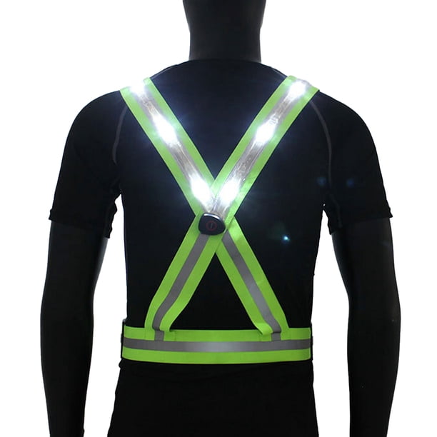 Chaleco iluminado LED Chaleco reflectante de tráfico nocturno Carga USB