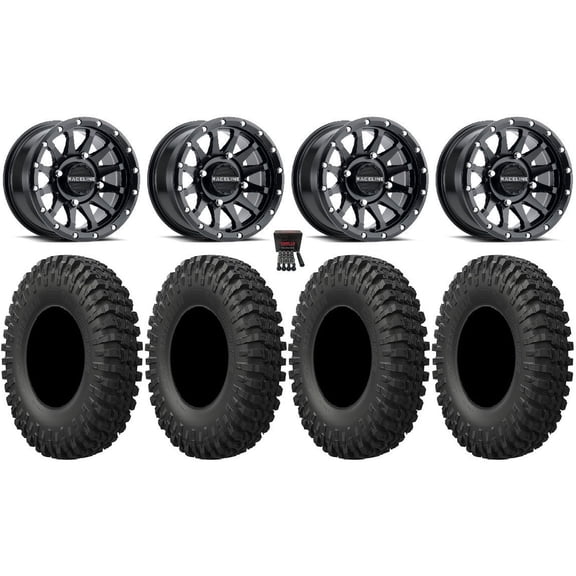 Raceline Trophy 15" Wheels Black 33" MotoCrusher Tires Sportsman RZR Ranger