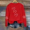 thumbnail image 2 of Enjoytime Valentine's Day Sweatshirts for Women Cute Heart Printed Crewneck Long Sleeve Shirts Casual Loose Plus Size Clothes Red S, 2 of 7