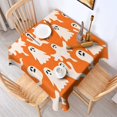 thumbnail image 2 of Orange Halloween Ghosts Square Tablecloth,Waterproof Square Table Cover,Wipeable Spillproof Washable Table Cover for Home Kitchen Party Decor 42"X42"(107x107cm), 2 of 6