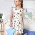 thumbnail image 4 of Balery Farm Animals Camisón de princesa para niñas, pijama de algodón con mangas abullonadas, suave y bonito.-Large, 4 of 6