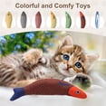 thumbnail image 3 of Uxcell Bite Resistant Catnip Playing, Durable and Interesting, Simulated Fish Cat Teeth Chew Playing Catnip Filled (Orange Blue, 2 Pcs), Intended for Bedroom / Balcony (23 x 3.8cm), 3 of 7