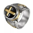 thumbnail image 3 of Biker Mens Stainless Steel Christian Holy Cross Prayer Religious Enamel R63, 3 of 4