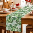 thumbnail image 5 of Tropical Palm Leaves Table Runner 70 Inches, Green Monstera Leaf Plants Summer Beige Bed Runner Dresser Scarves Tabletop for Indoor Outdoor Parties/Ceremony/Banquet, 13" x 70", 5 of 9