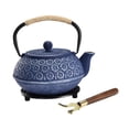 thumbnail image 3 of Tetera japonesa de hierro fundido, tetera japonesa para hervir agua caliente, esmalte interno de 900ml para restaurante de barbacoa de hojas sueltas, 3 of 8
