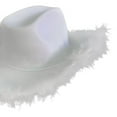 thumbnail image 7 of West Feather Cowboy Hat, Solid Color Wide Brim for Party Party Costume Decorations , White, 7 of 7