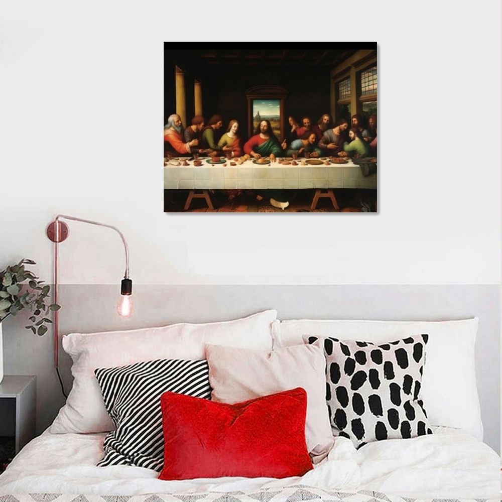 COMIO The Last Supper Wall Decor - Leonardo Da Vinci Canvas Art Print - Jesus Poster - Famous Paintings Reproduction - Modern Artwork Religious Pictures for Dining Room Living Room