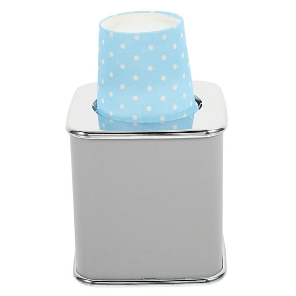 Dispensador de vasos de agua desechables Dispensador de vasos de papel Portavasos de bebidas tipo tirón con vaso de 20 piezas (vaso de patrón aleatorio)