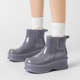 thumbnail image 2 of Bottes de Pluie pour Femmes Chaussures de Pluie Durables Chaussures de Semelle Activités Extérieures Design Confortable Bottes en Caoutchouc Femmes Gris 37, 2 of 9