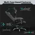 thumbnail image 5 of Yaheetech PU Leather Ergonomic Gaming Chair with Removable Head Pillow, Full Black, 5 of 7