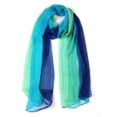 thumbnail image 1 of Bufanda Color Degradado Largo Chiffon Ligero Para Mujeres Azul / Verde 63"x19.6", 1 of 8