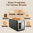 thumbnail image 3 of 4 Slice Toaster with Touchscreen Long Slot, Stainless Steel Smart Bread Toaster for Bagel Muffin Waffle Gluten Free Breads, Timer, Defrost, Reheat, 120V 1400W, 3 of 7