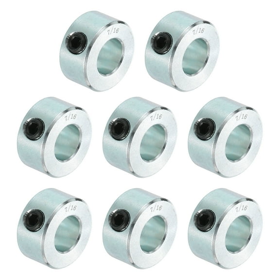 8pcs Set Screw Collars 7/16" Bore Carbon Steel Shaft Collars, 7/8" OD, 7/16" Width Lock Axle Collar Clamp