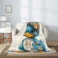 thumbnail image 2 of Disketp Cute Sunflower Blue Duck Cozy Flannel Fleece Throw Blanket: Has a velvety texture for All Seasons - Perfect for Women, Men, & Kids"50"x40", 2 of 6