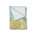 thumbnail image 2 of Flower Soft Flannel Fleece Throw Blanket, Yellow Flower Chrysanthemum on a Blue Abstract and Romantic, Cozy Plush for Indoor and Outdoor Use, 70" x 90", Pale Yellow Olive Green, by Ambesonne, 2 of 6