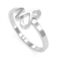 thumbnail image 5 of Capricorn Zodiac Sign Ring In Solid 14k White Gold, 5 of 6