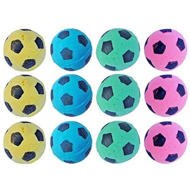 1 Pack 1.7 Inch Soft Rubber Foam Cat Toy Ball Sponge Sport Balls Kitten Interactive Toy Assorted Color Random Color