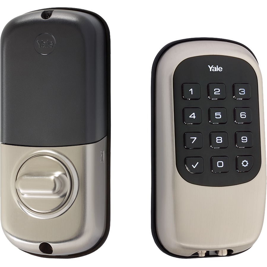 Yale YRD110ZW619 Keyless Push Button Deadbolt with ZWave Satin Nickel