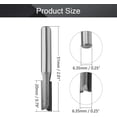 thumbnail image 2 of HUGFEGWE Straight Router Bits, 1/4-Inch Shank 1/4-Inch Cutting Dia Double Flute Carbide Router Bits, for Woodworking Milling Cutter DIY Tool, 2 Pcs CJB91-24070, 2 of 7