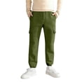 thumbnail image 3 of uublik Boy Girl Sweatpants Size 4T-13 Kids Cargo Pants Elastic Waist Lightweight Outdoor Jogger Pants Army Green, 3 of 6