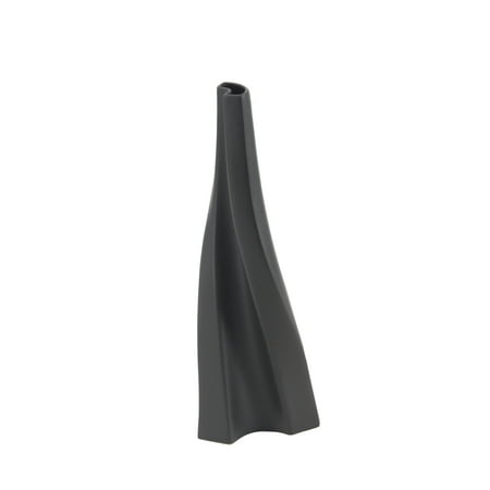 Black Ceramic Vase - Decmode Modern17 X 6 Inch Black Curved Ceramic Vase