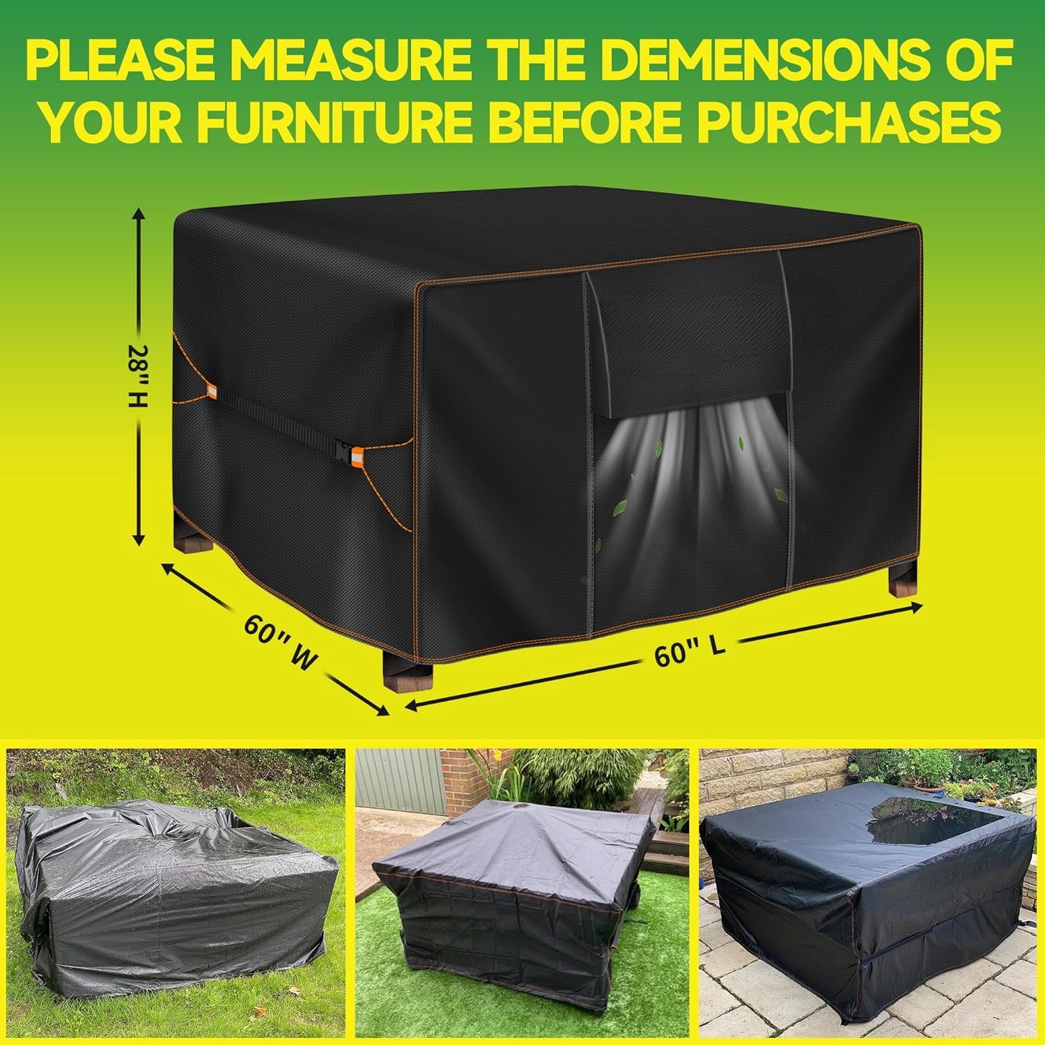Heavy Duty Waterproof Rectangular Patio Furniture Set Cover Weatherproof Outdoor Sectional Sofa Couch Garden Dining Table Chair Protector