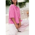 thumbnail image 4 of Gupgi Knitted Crop Cardigan for Women Short Sleeve Button Down Sweater Solid Color Ribbed Tops, 4 of 7