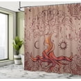 thumbnail image 5 of Ambesonne Ethnic Shower Curtain, Charming Vintage Tree, 69"Wx84"L, Orange Mauve Taupe, 5 of 5