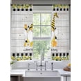 thumbnail image 2 of Honey Gnomes Sheer Curtains 63 Inch Length 2 Panels for Living Room, Spring Botanical Lemons Leaves Wooden Grain Voile Kitchen Curtain Set, Luxury Privacy Drapes Window Treatment for Bedroom, 2 of 7