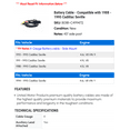 thumbnail image 2 of Battery Cable - Compatible with 1988 - 1995 Cadillac Eldorado 1989 1990 1991 1992 1993 1994, 2 of 2