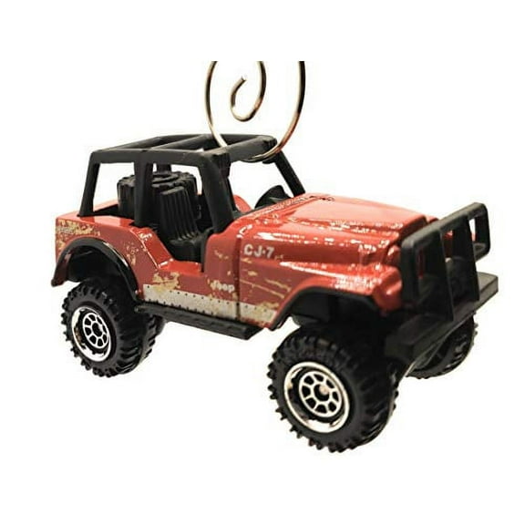 Jeep CJ-7 Top Gun Christmas Ornament 1:64 Red