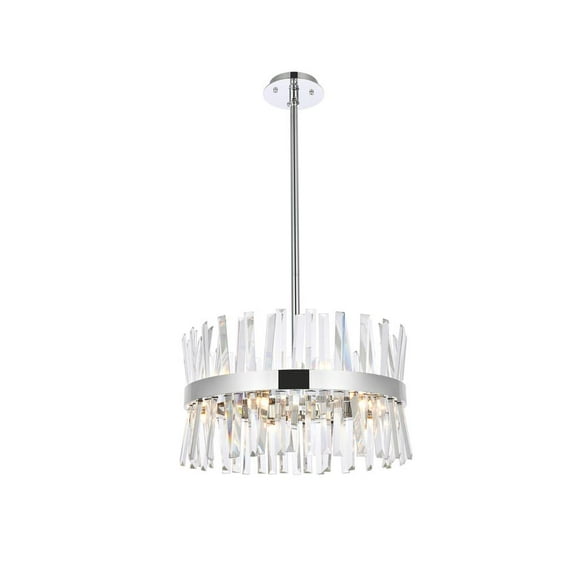 Serephina 20 inch crystal round pendant light in chrome