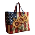 thumbnail image 5 of USA 250th Anniversary Patriotic Quilted Tote Bag for Women, Floral Embroidered Handbag with USA Flag Design Vintage Handbag for Independence Day, 5 of 5