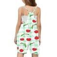 thumbnail image 4 of Odeerbi 5-13 Years Kids Girls Summer Jumpsuit Plaid Strawberry Print Camisole Romper Breathable Comfortable Suspender Overalls Bib Overall Shorts with Pockets, 4 of 5