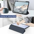 thumbnail image 6 of JETech Case for iPad Pro 12.9-Inch (2022/2021/2020/2018) with Pencil Holder, Clear Transparent Back Shell Slim Stand Shockproof Tablet Cover, Auto Wake/Sleep (Navy Blue), 6 of 7