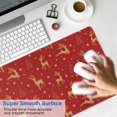 thumbnail image 4 of Long Mouse Pads for Desk,Red Christmas Golden Reindeer Pattern Desk Mats on Top Of Desks, Desk Mouse Pad Extra Large with 3mm Non-Slip Base and Stitched Edge for Gaming,Office,Work,Home 31.5x11.8in, 4 of 5