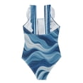 thumbnail image 2 of Girls Ruffle One Piece Swimsuit, Stretchy Fabric for Beach & Pool Activities A Seamless Pattern Of Blue, 2 of 8