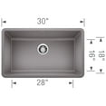 thumbnail image 3 of BLANCO PRECIS 30" Single Undermount - Metallic Gray, 3 of 3