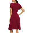 thumbnail image 6 of PPYOUNG Women's Summer Casual Short Sleeve V-Neck Short Party Dress with Pockets, 6 of 8