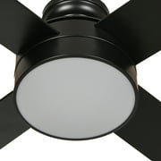 DEXTRUS 48 Black LED Downrod Mount Indoor/Outdoor Ceiling Fan with Remote Control