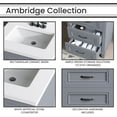 thumbnail image 6 of Hanover Ambridge 24'' Vanity Cabinet with Sink Combo for Bathroom, Powder Room | Pre-Assembled Cabinet | Accent Mirror | Artificial Stone Countertop, Gray Cabinet | HANVN0104-24-0GR, 6 of 12