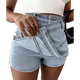 thumbnail image 3 of Falda Pantalón Vaquera para Mujer, Sexy, de Cintura Alta, Asimétrica, Corta y Minifalda. Azul S, 3 of 7