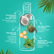 (4 pack) GuruNanda Farmed Mint Oil Pulling with Essential Oils & Vitamins D, E, K2 - Travel Size - 3 Fl oz