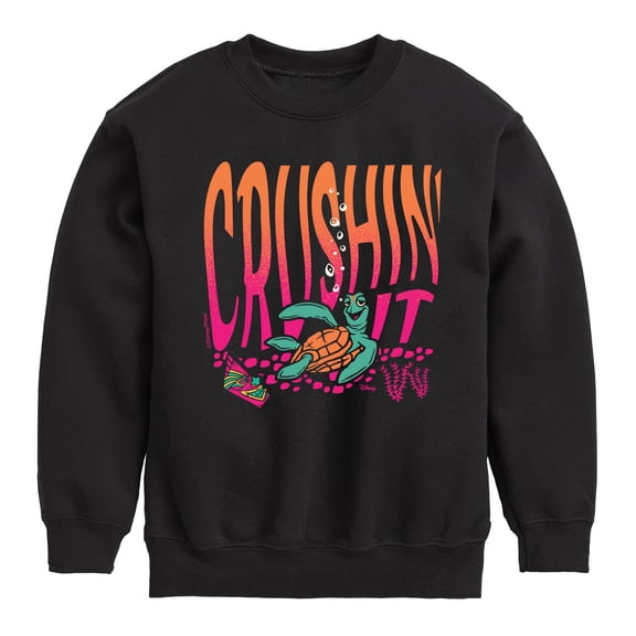 Finding Nemo - Crushin' It - Youth Boys Crew Fleece Sweatshirt