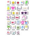 thumbnail image 2 of Charms KJML DIY para bolsa de pantano, 30 unidades, letras, flores, béisbol, 2 of 6
