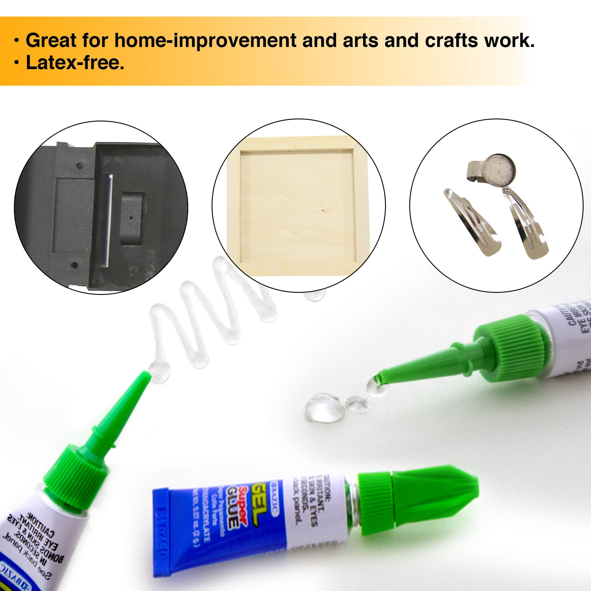 BAZIC Super Glue Gel 2g Clear No Run Fast Dry Adhesive (3/Pack), 24-Packs